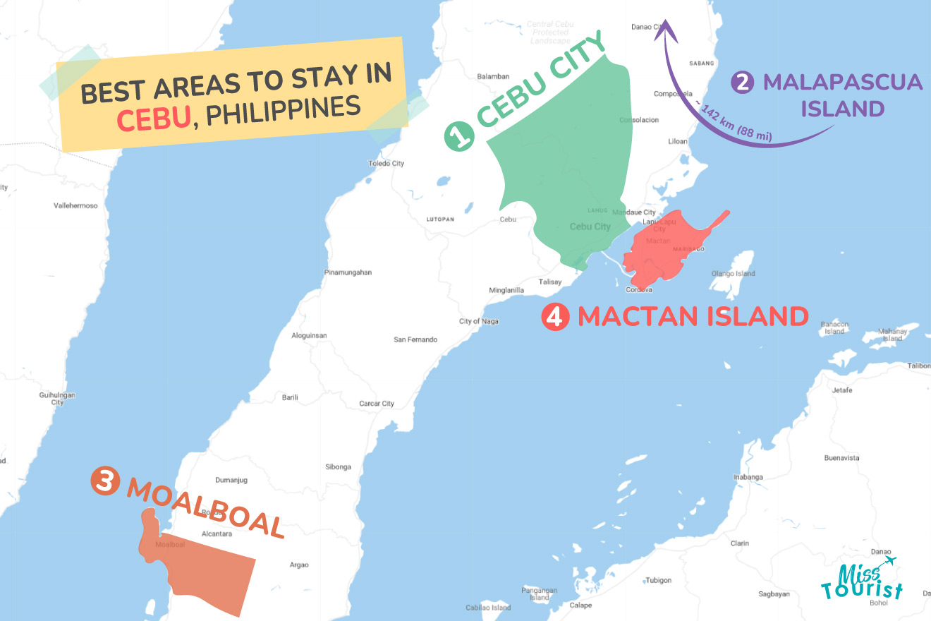 Where to stay in Cebu MAP